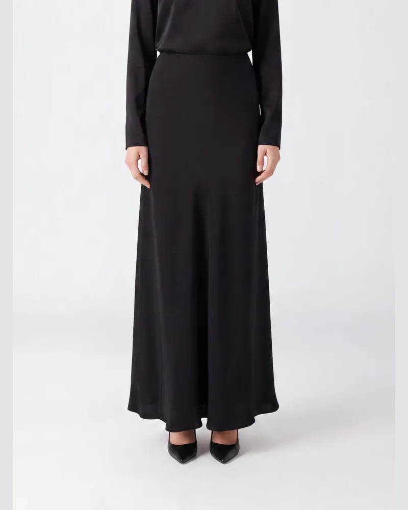 Fabiana Filippi Midi-Bleistiftrock aus Satin mit hoher Taille Grau