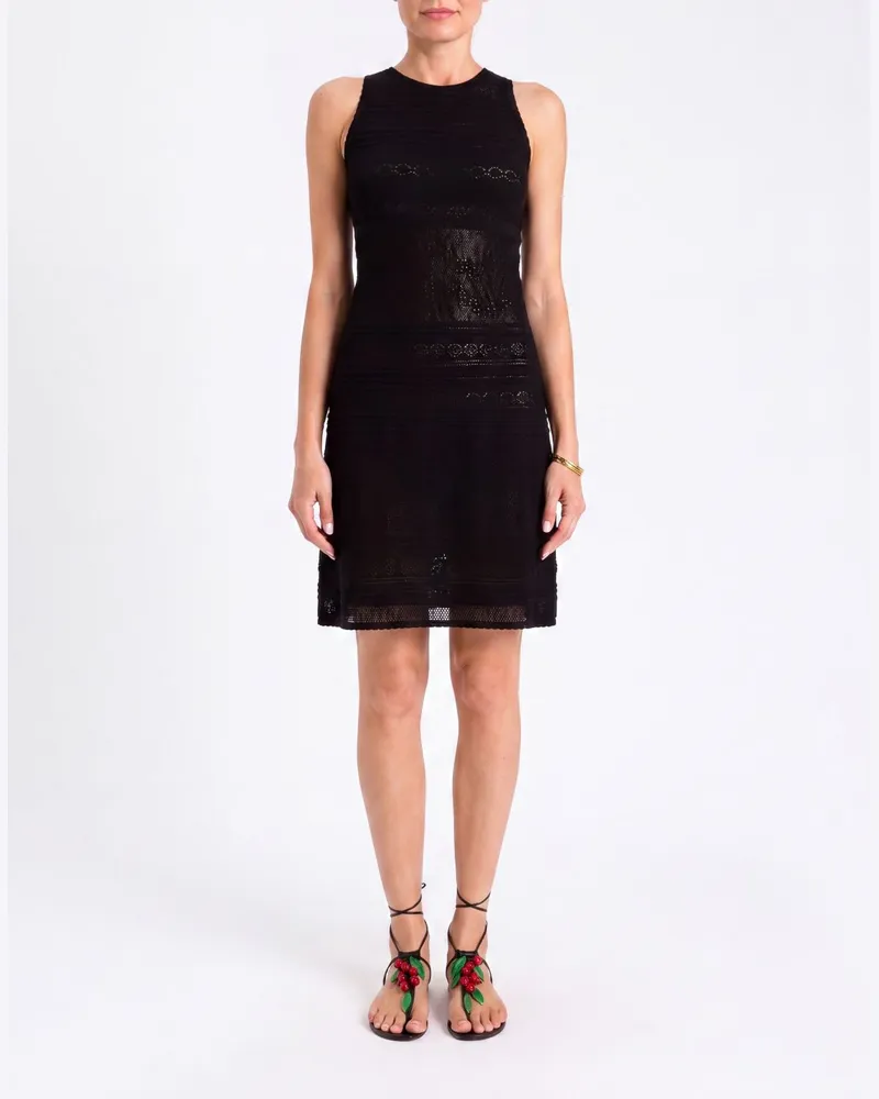 Twin-Set Mini-Jerseykleid Schwarz