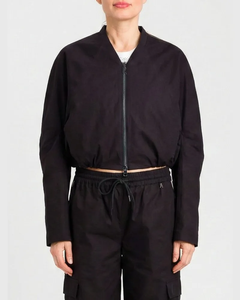 Twin-Set Baumwoll-Bomberjacke Schwarz