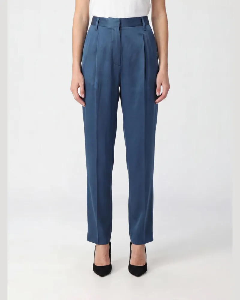 Dries van Noten Hoch taillierte Skinny-Chino-Hose aus Satin von in Petrol Petroleum