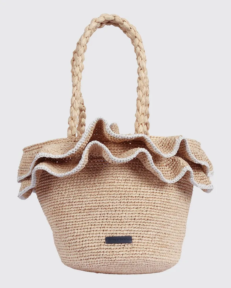Tartine et Chocolat Raffia-Korbtasche Beige