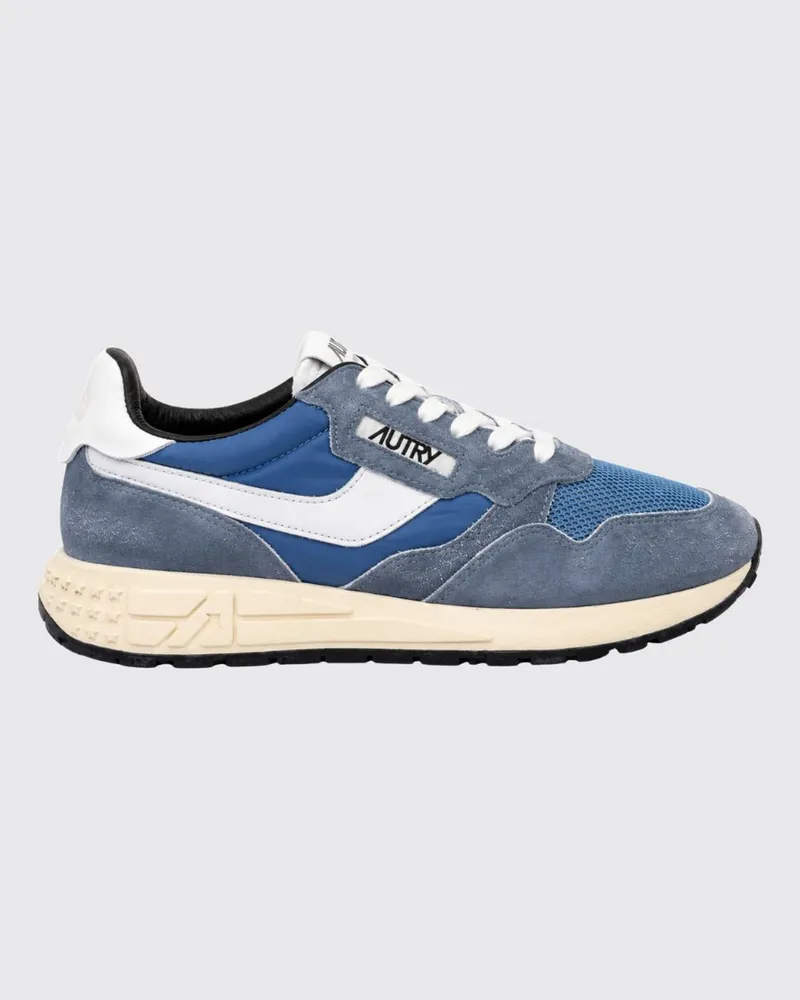 AUTRY Reelwind Sneaker aus Leder und Nylon mit Used-Effekt Hellblau