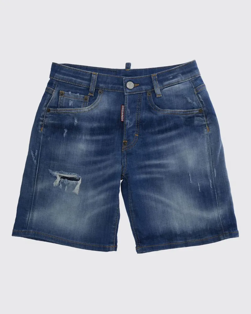 Dsquared2 5-Pocket Denim-Shorts für Jungen mit Used-Effekt Blau