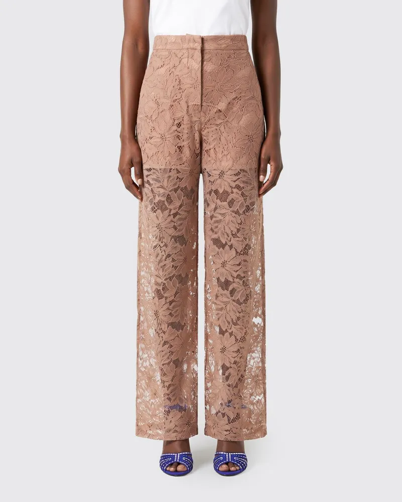 SPORTMAX Palazzo-Hose aus Spitze Pink