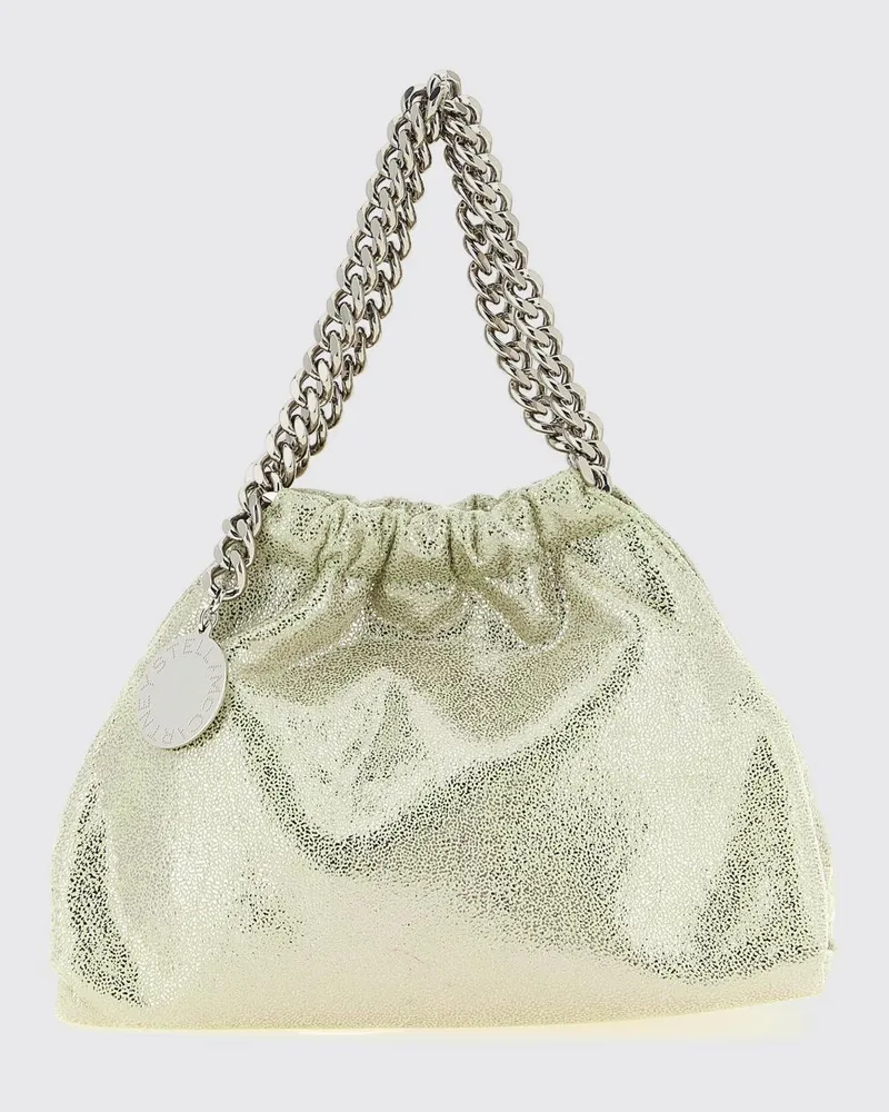 Stella McCartney Mini Falabella Tasche aus gecrackeltem laminiertem Kunstwildleder Grün