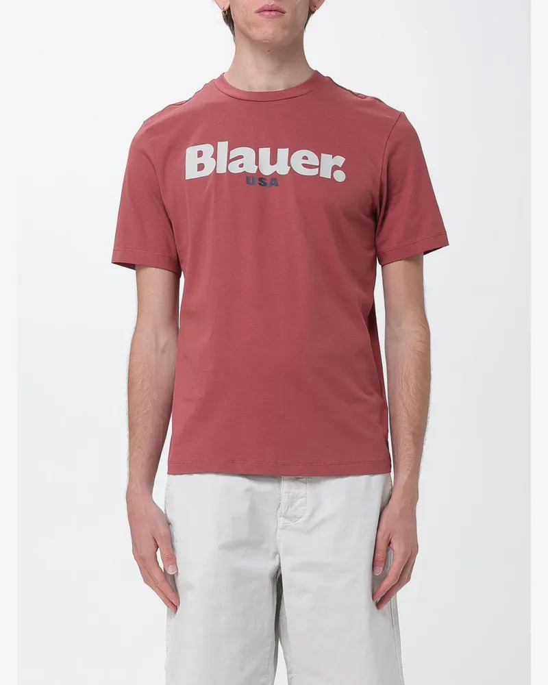 Blauer Baumwoll-T-Shirt mit Logo Brick