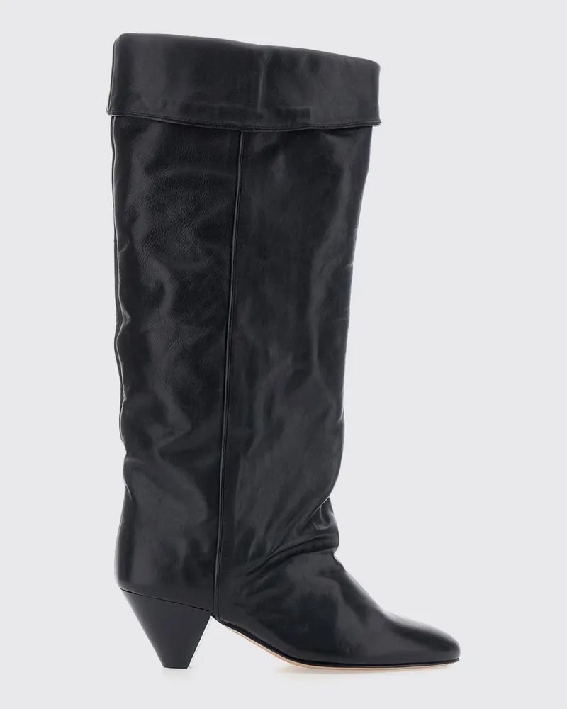 Isabel Marant Kniehohe Lederstiefel Elita mit Slouchy-Design Schwarz