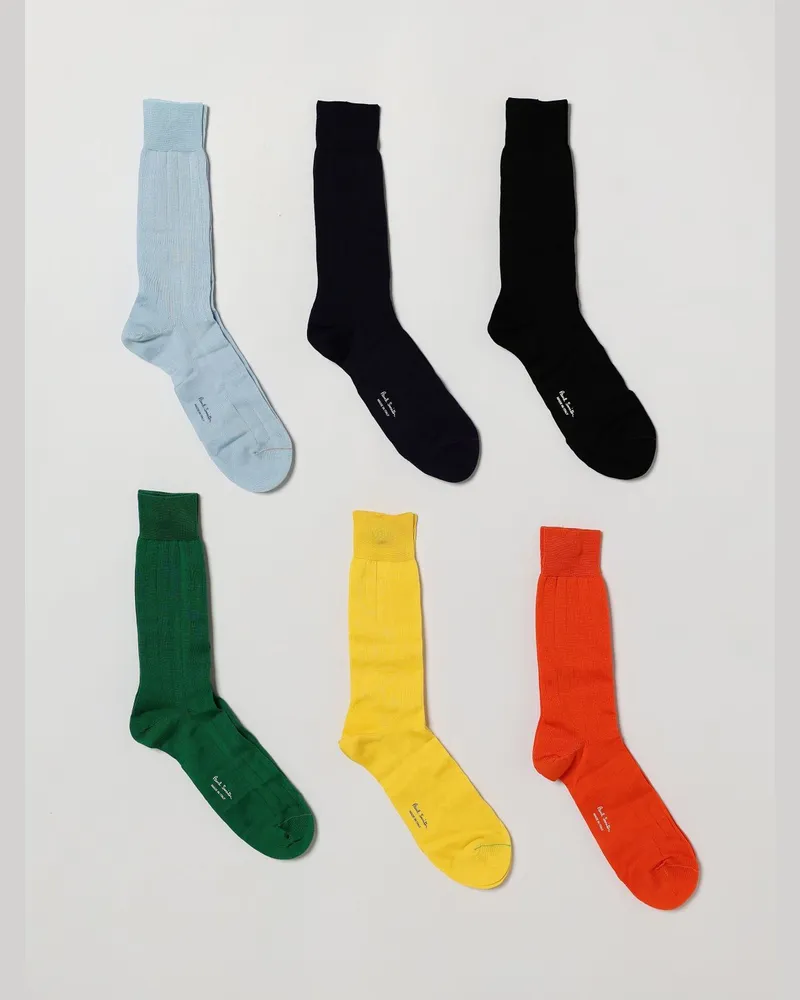 Paul Smith Set aus 6 Paar Socken aus Bio-Baumwollmix mit aufgedrucktem Logo Bunt