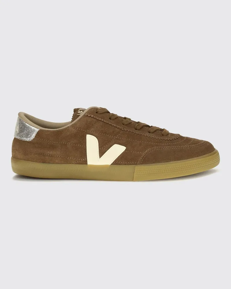 VEJA Panenka Low-Top-Sneaker aus Veloursleder mit kontrastierendem seitlichem V-Logo Braun