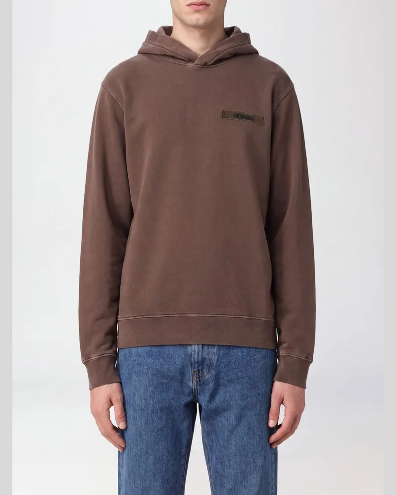 Jacquemus Kapuzenpullover aus Baumwolle mit Logo in Relaxed Fit Passform Braun