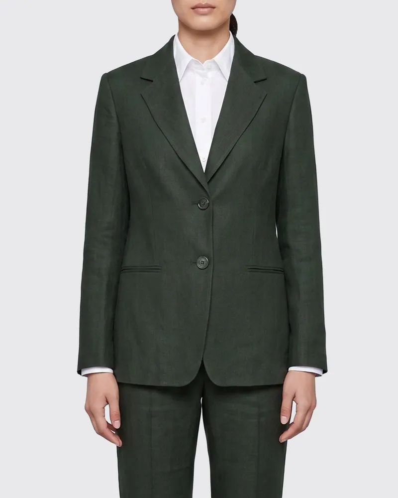 Max Mara Einreihiger Leinenblazer Grün