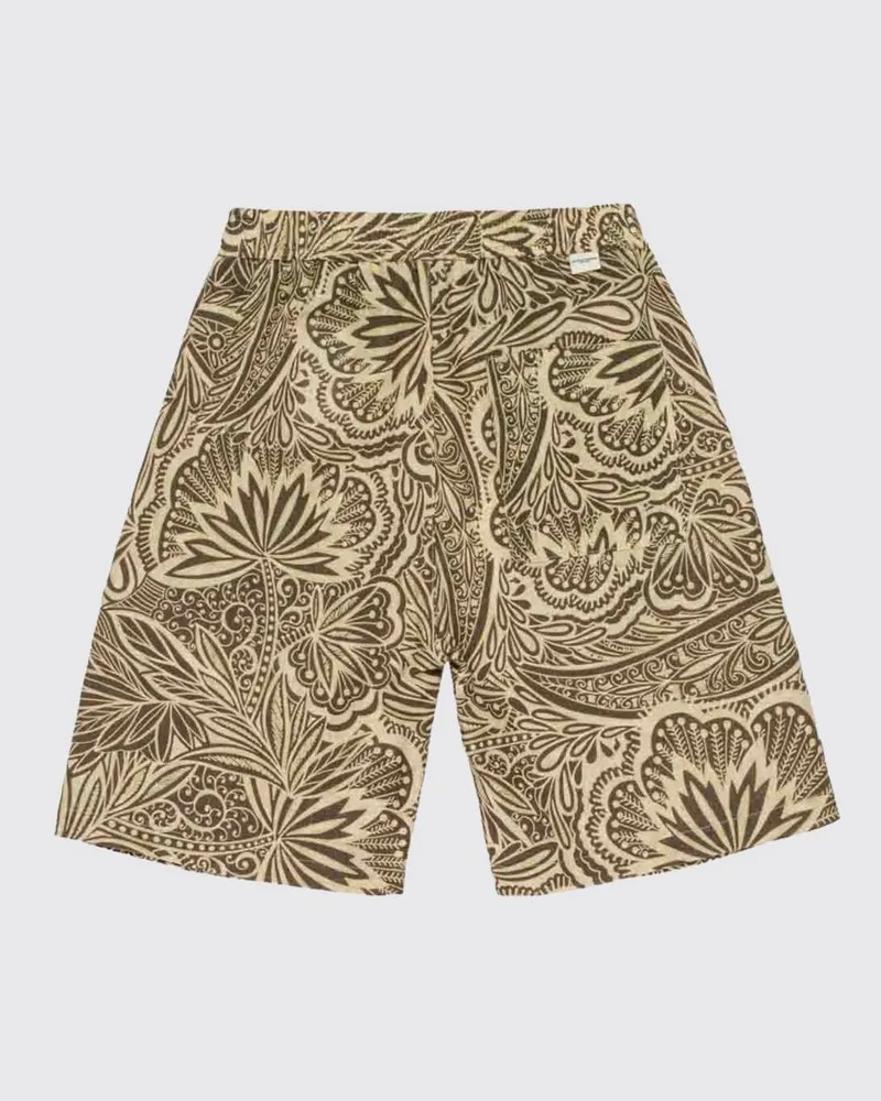 Paolo Pecora Milano Geblümte Shorts für Jungen aus Leinen und Baumwolle Grün