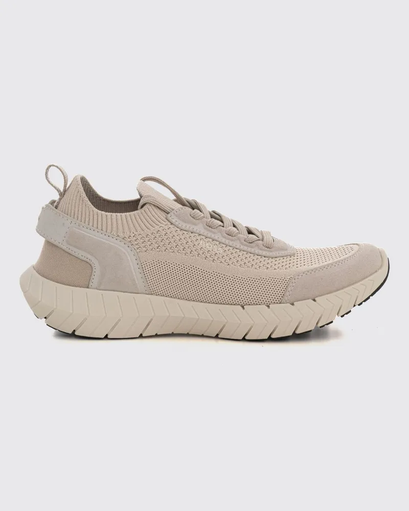 HUGO BOSS Motion Sneakers aus Strick und Wildleder mit Gummisohle Yellow