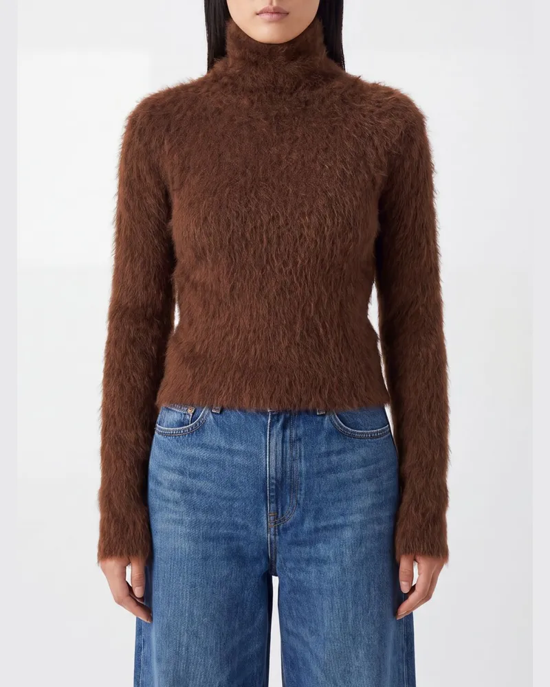Dondup Schmal geschnittener Rollkragenpullover aus Alpaka- und Mohair-Wollmischung von Braun