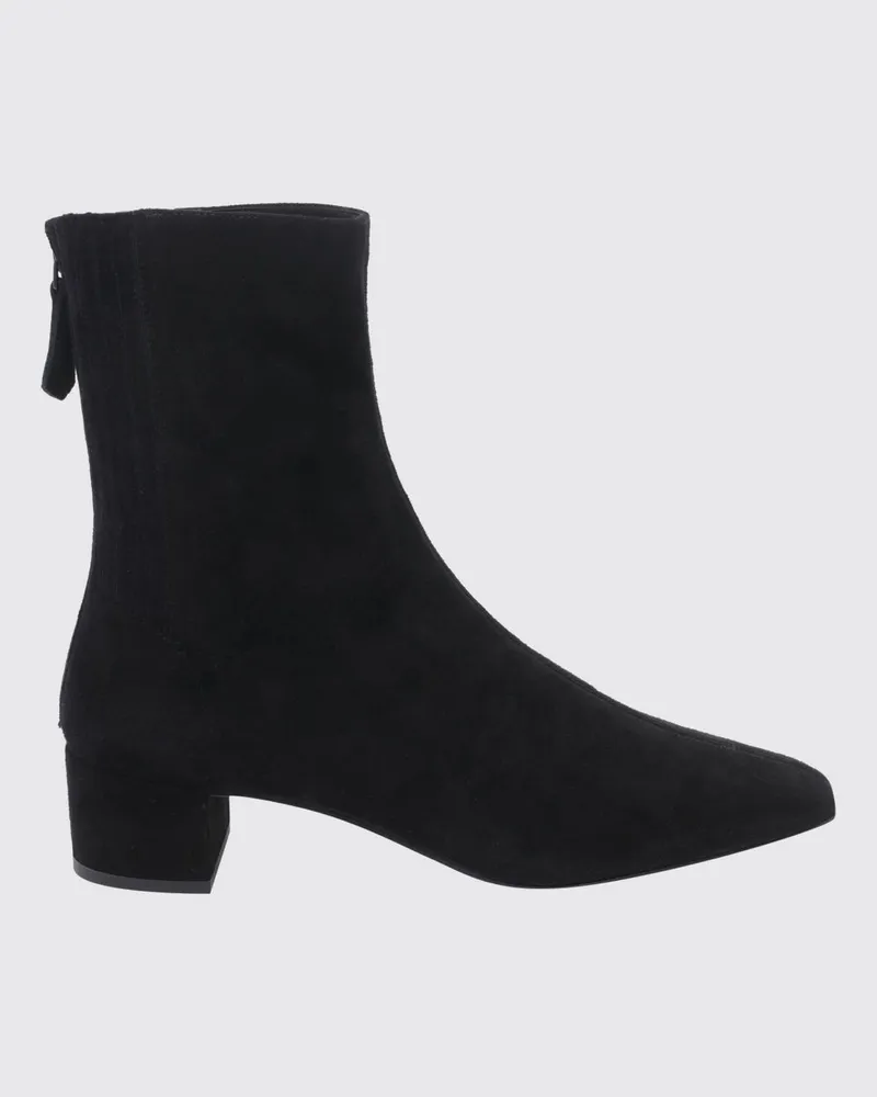 Aquazzura Saint Honorè Stiefeletten aus Veloursleder mit eckiger Zehenkappe Schwarz
