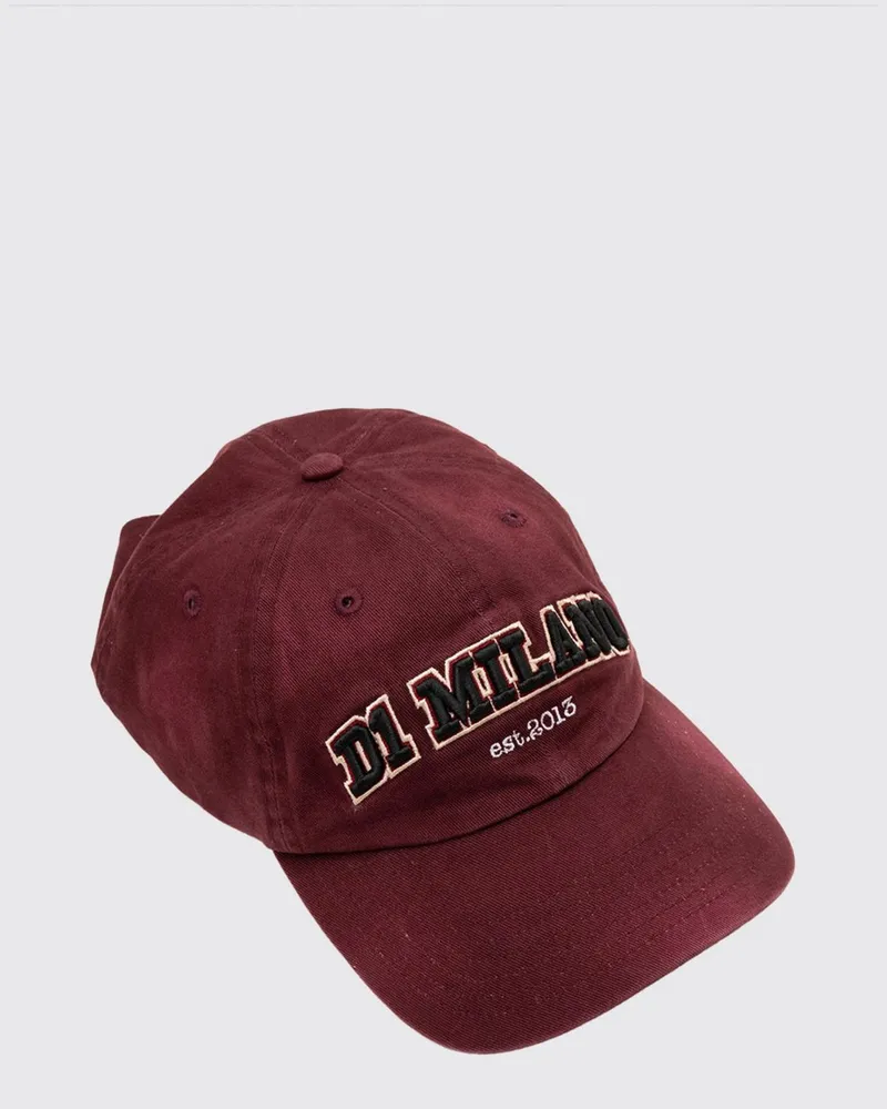 D1 Milano Baumwollkappe mit gesticktem Logo Rot
