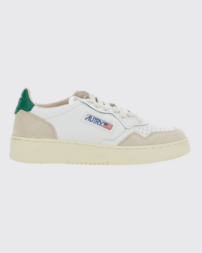 AUTRY Medalist Low Bicolor-Ledersneaker mit perforierter Spitze Grün