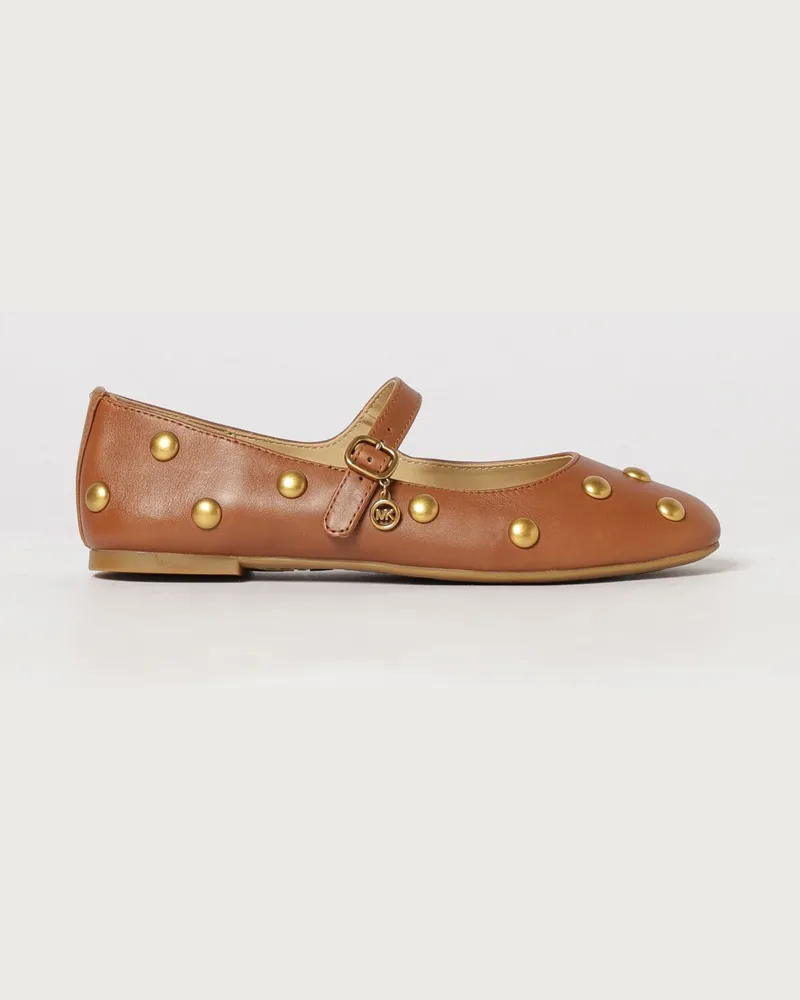 Michael Kors Nellie Flex Mary Jane Ballerinas aus Leder mit Nieten und MK-Logo Schwarz