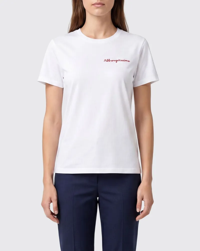 MC2 Saint Barth Baumwoll-T-Shirt mit Rundhalsausschnitt, Grafikdruck und Logo Bianco
