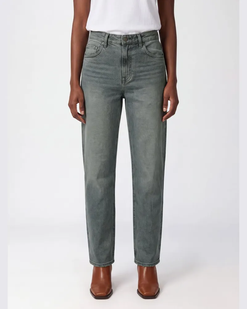 Haikure Lisa Straight Jeans mit hoher Taille von aus Baumwolldenim mit fünf Taschen Schwarz