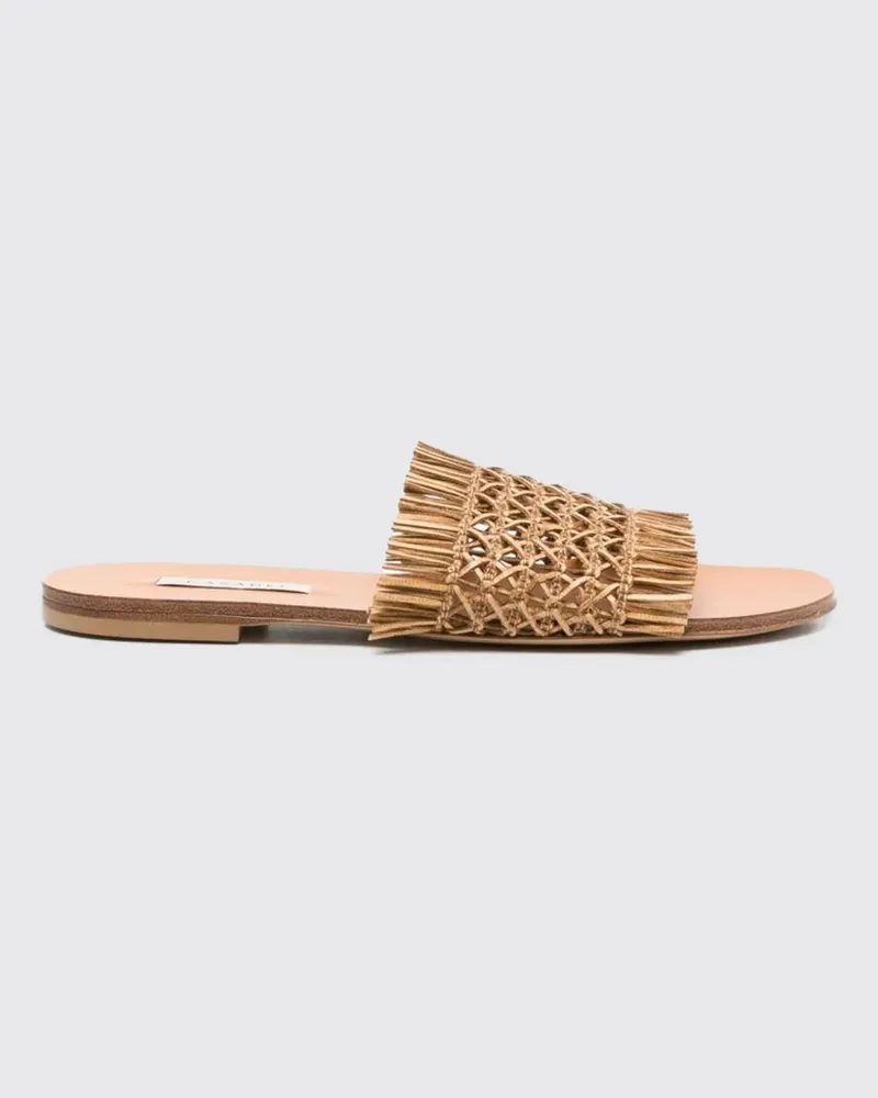Casadei Perforierte Bast-Sliders Natural