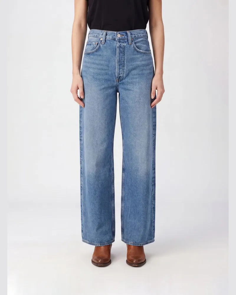 AGOLDE High-Waist Wide Leg Flare Jeans aus recyceltem Baumwolldenim Denim