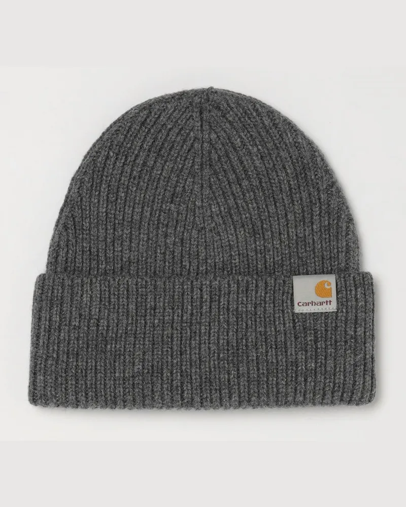 Carhartt WIP Gerippte Gabe Beanie von aus Woll-Kaschmir-Mischung mit Umschlag Charcoal