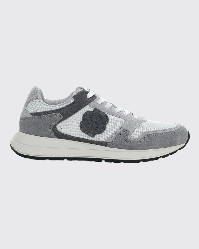 HUGO BOSS Sneakers aus Mesh und Wildleder Grau