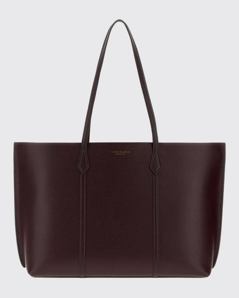 Tory Burch Tote-Bag Perry aus genarbtem Kalbsleder mit Etui Braun