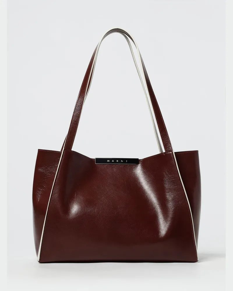 Marni Schultertasche damen Burgunderrot