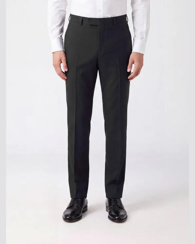 Tom Ford Maßgeschneiderte Slim-Fit-Hose aus reiner Wolle mit dezentralem Verschluss Schwarz