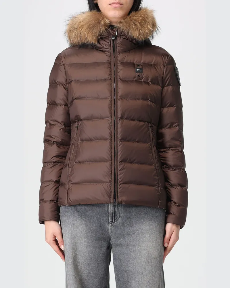 Blauer Jacke damen Braun
