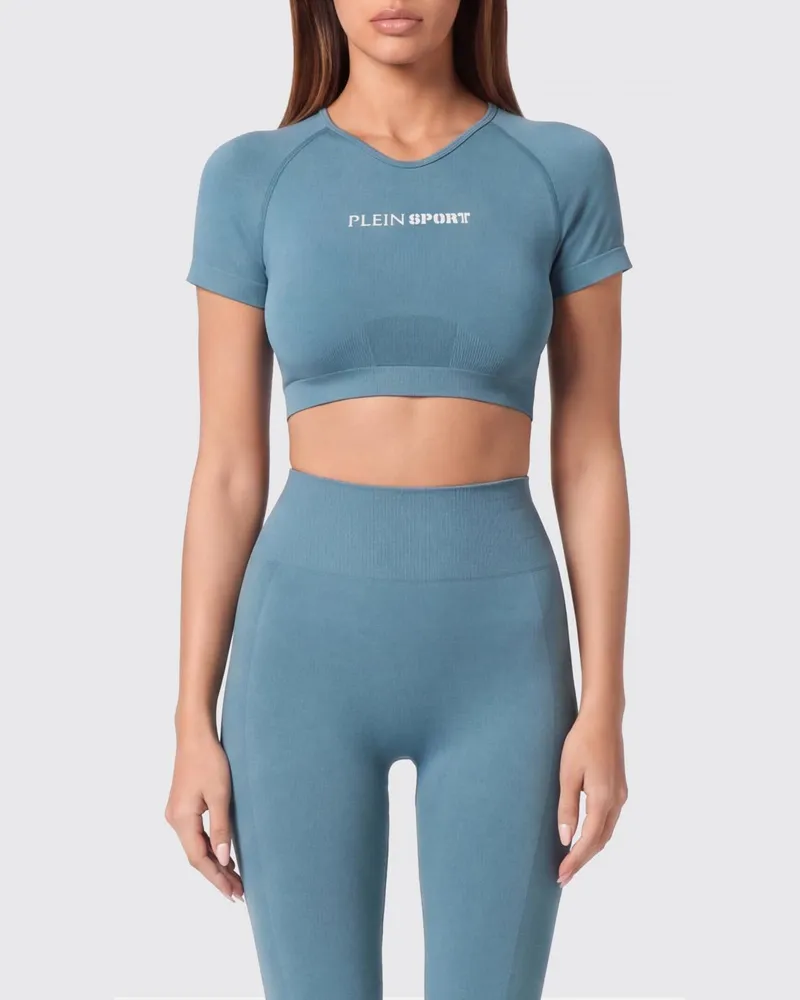Philipp Plein Crop Top Hellblau