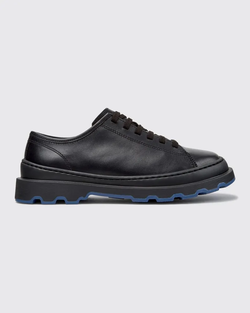 Camper Brutus+ Derby-Schuhe aus glattem Kalbsleder mit gezackter Sohle Schwarz