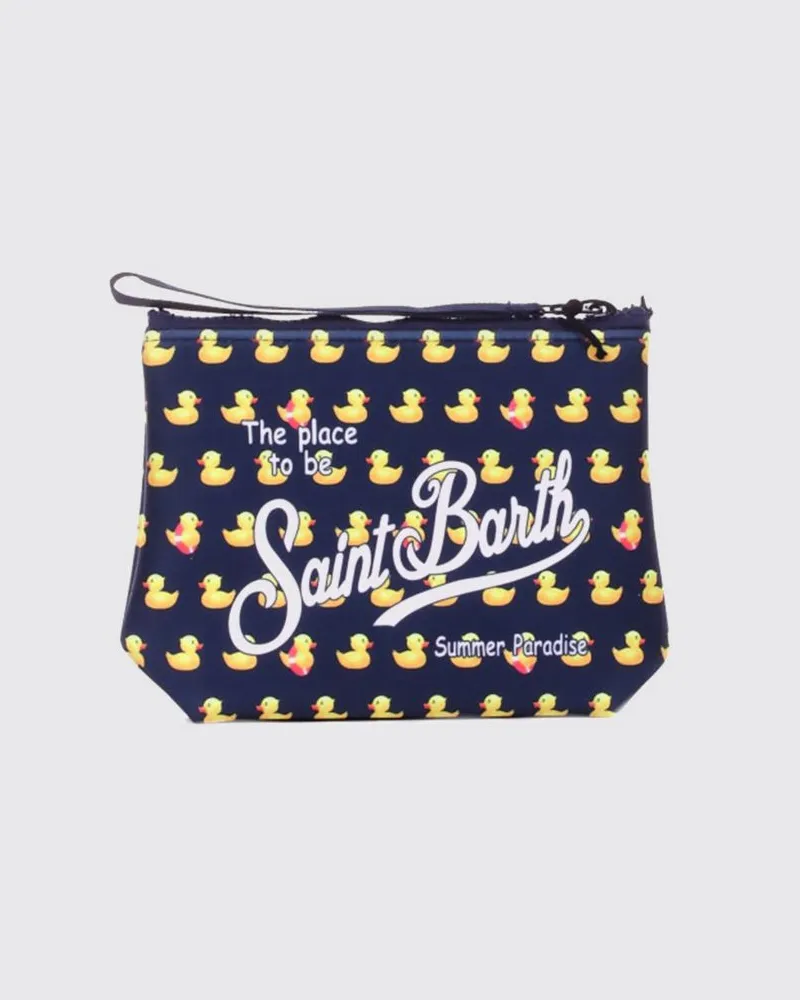MC2 Saint Barth Aline Pochette aus gestreiftem Polyester Blau