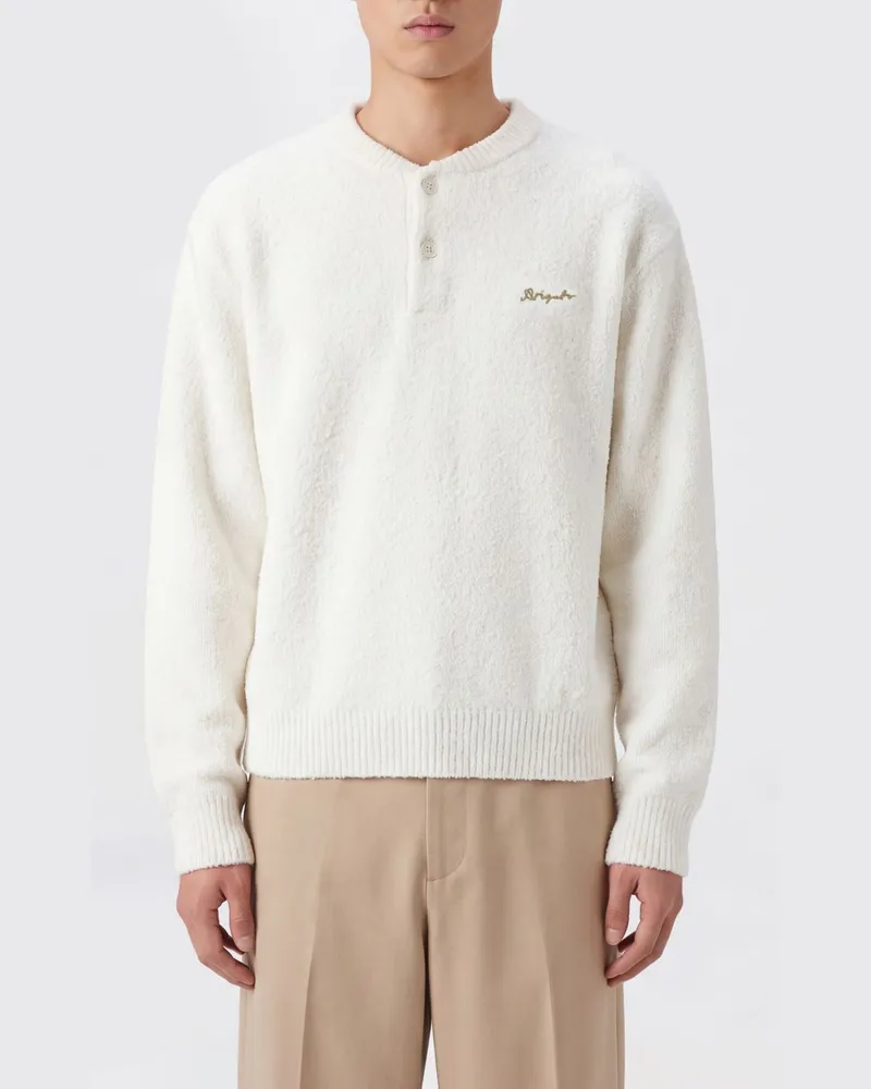 Axel Arigato Baumwollmisch-Pullover mit Rundhalsausschnitt und gesticktem Logo auf der Brust Weiß