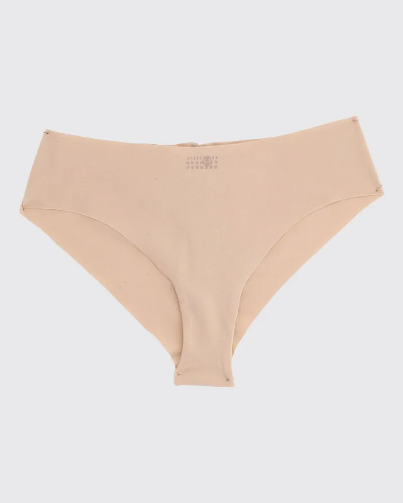 Maison Margiela Gerippte Slips aus Stretch-Baumwolle mit elastischem Bund Nude