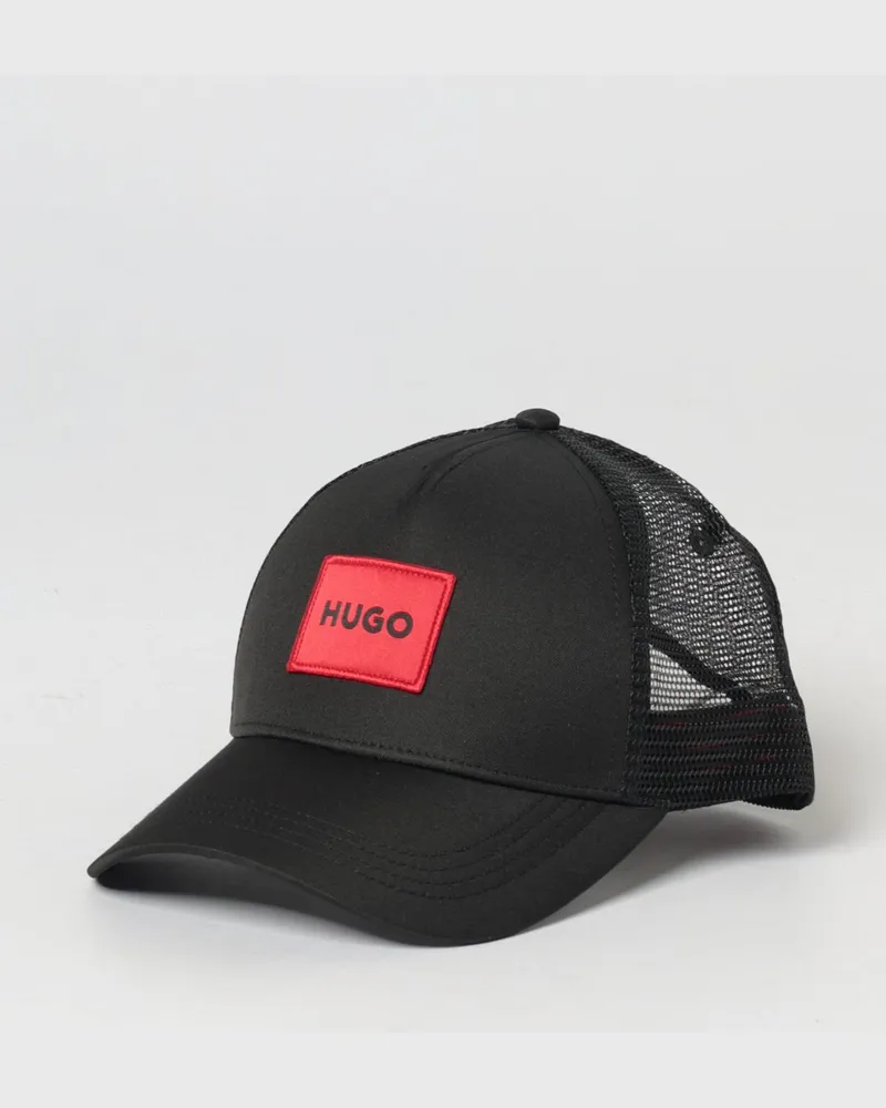 HUGO BOSS Hut aus Baumwolle und Mesh-Nylon Schwarz