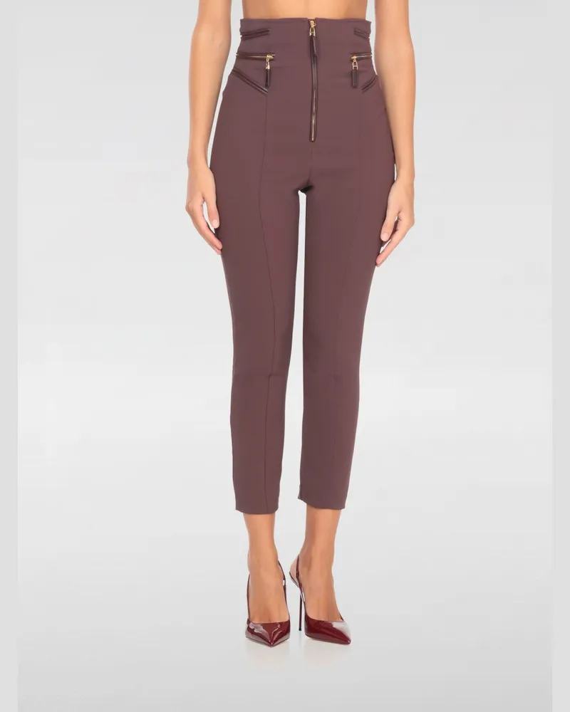 Elisabetta Franchi Hose damen Burgunderrot