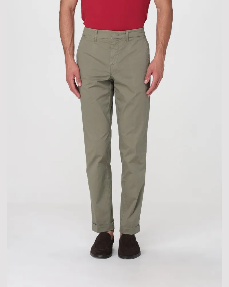 Fay Slim Fit Stretch-Baumwollhose Grün