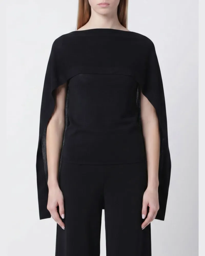 Alberta Ferretti Viskose-Top mit Paneel Schwarz
