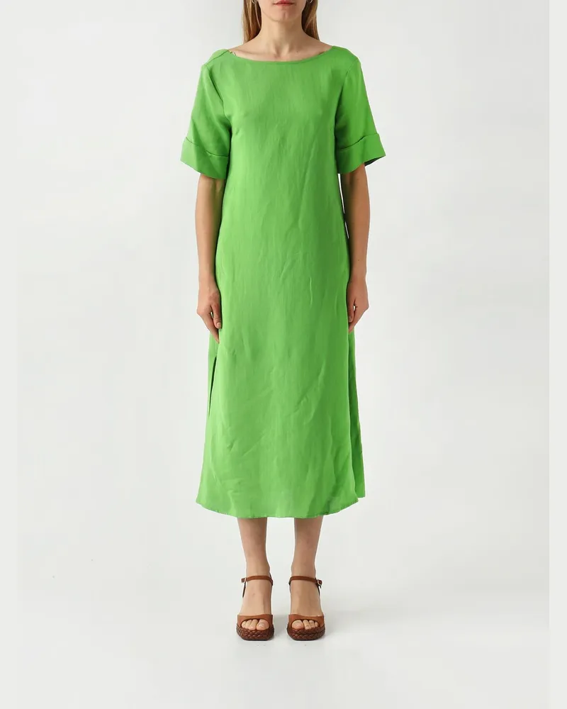 Maliparmi Midi-Kleid aus Leinenmischung Grün