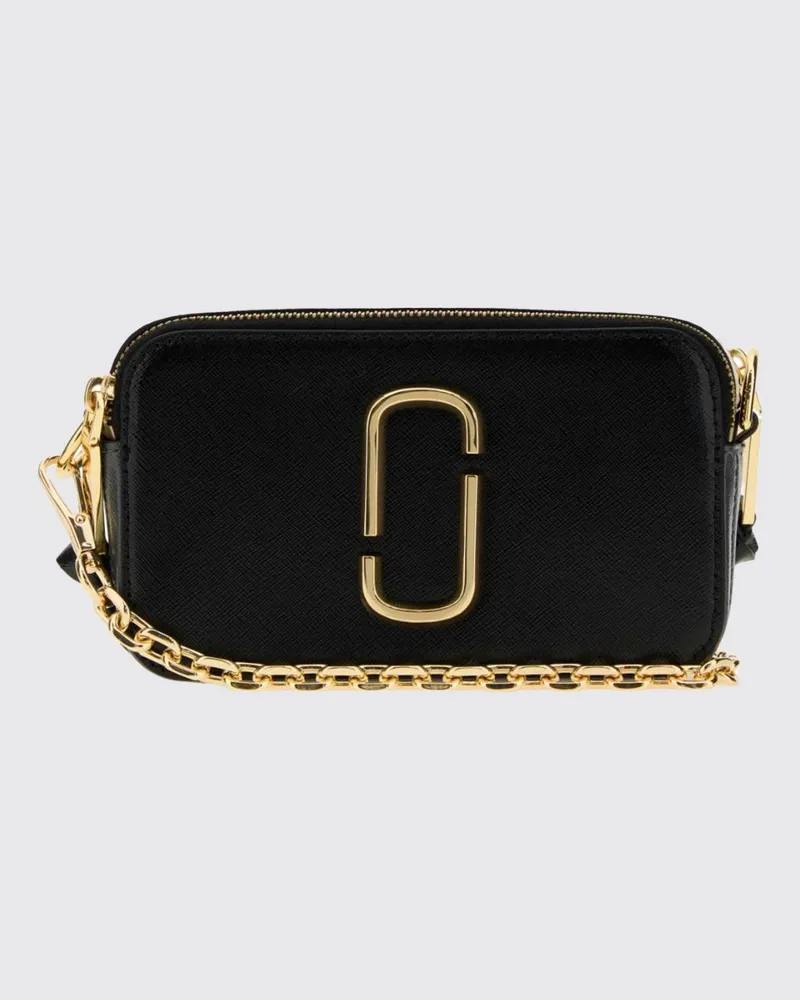 Marc Jacobs Kleine The Snapshot Umhängetasche aus Saffiano-Leder Schwarz