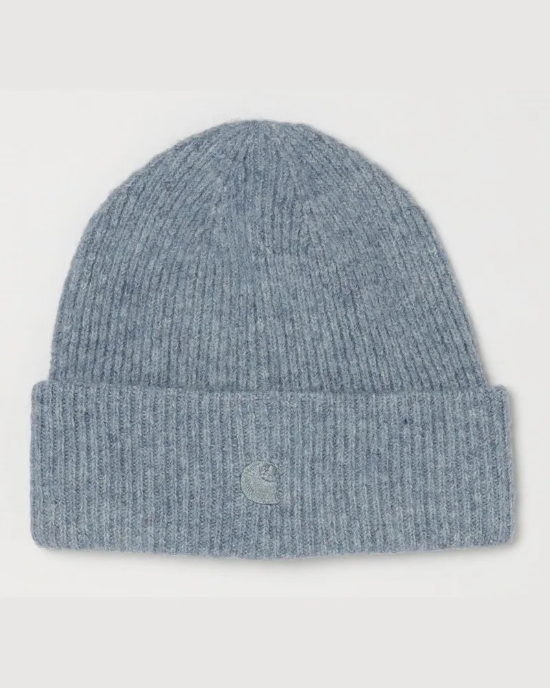 Carhartt WIP Gerippte Curtis Mütze aus recyceltem Polyester mit gesticktem Logo Blau