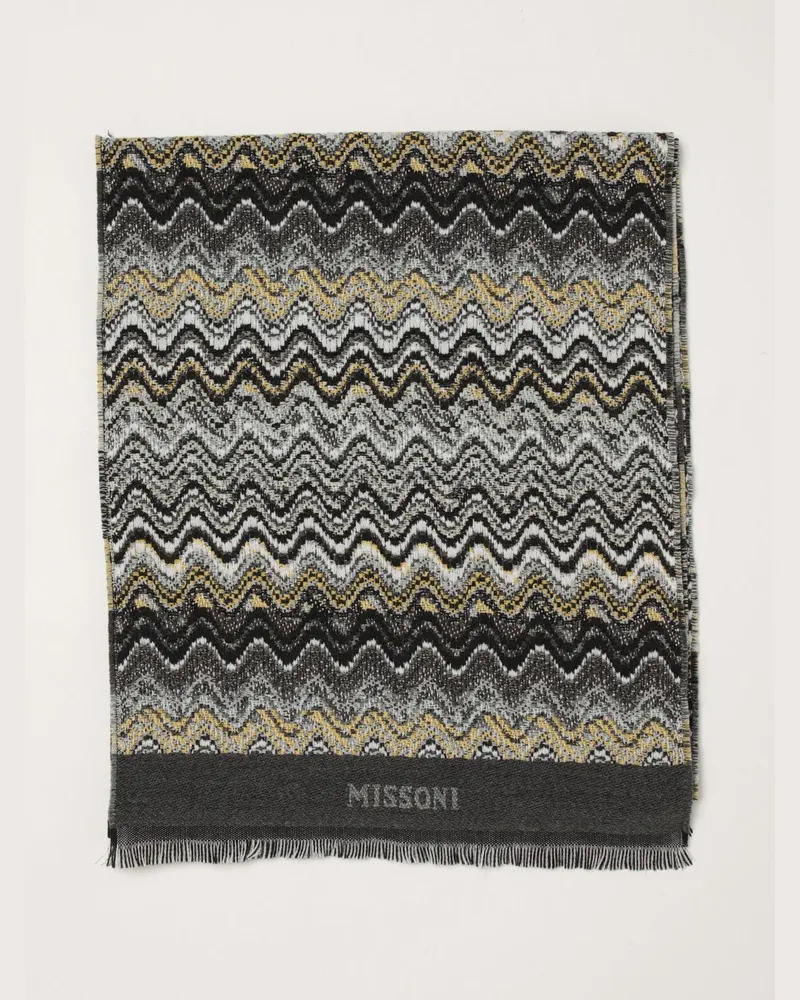 Missoni Schal aus reiner Schurwolle mit mehrfarbigem abstraktem Muster Bunt