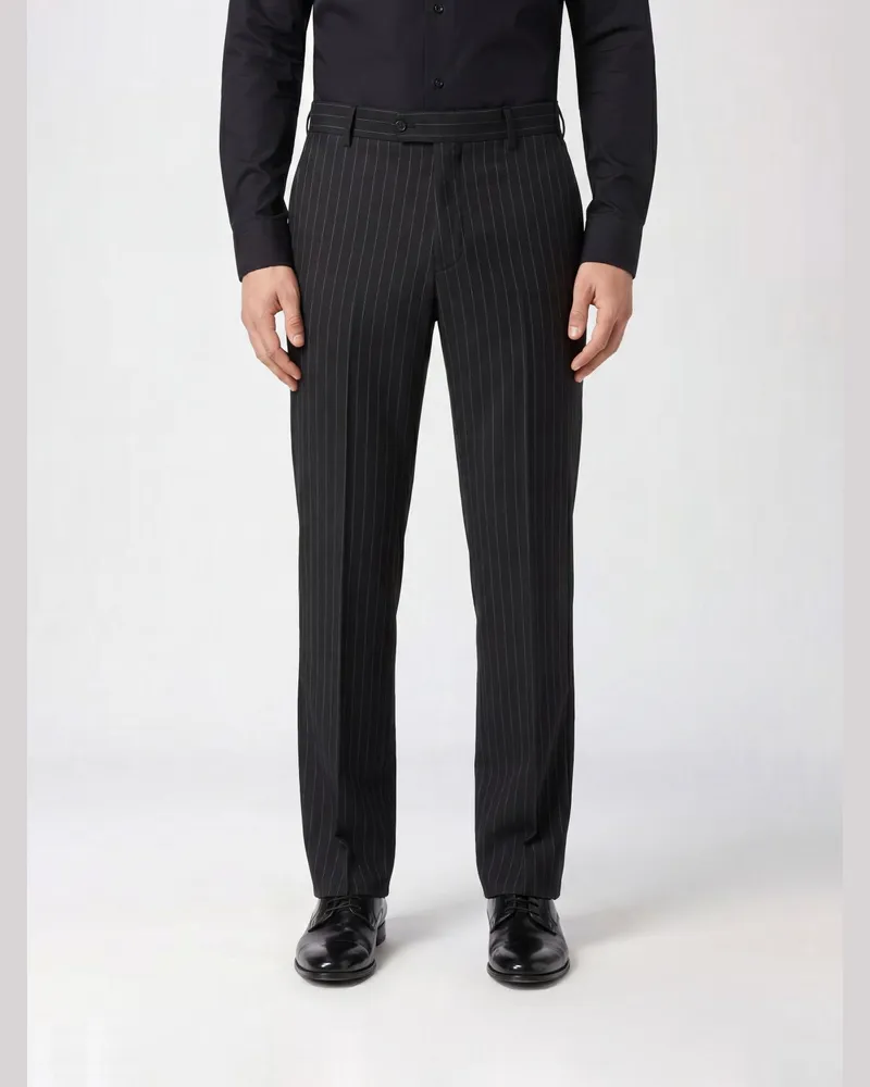 Philipp Plein Maßgeschneiderte Slim-Fit-Hose aus Nadelstreifen-Baumwolle Grau