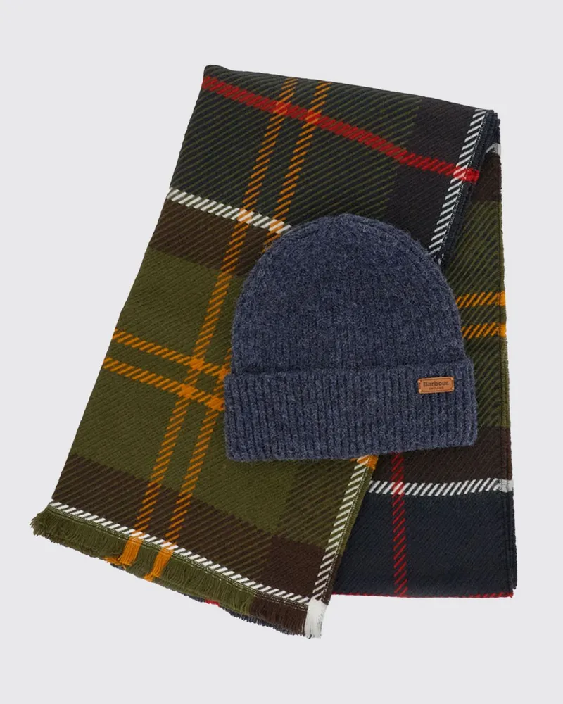 Barbour Zweiteiliges Geschenkset von mit Schal und Mütze mit Tartanmuster Bunt