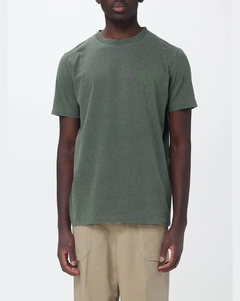 Murphy & Nye Rundhals-Baumwoll-T-Shirt mit kontrastierendem Rückenlogo Olive