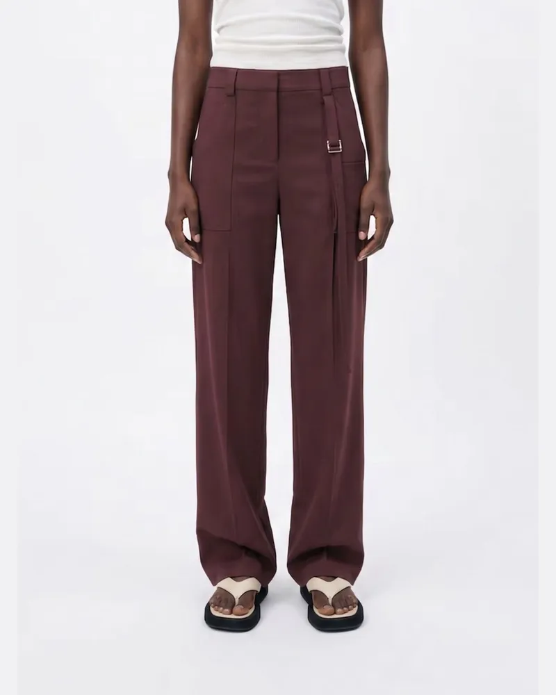 Patrizia Pepe Gerade Viskosemischung Hose Braun