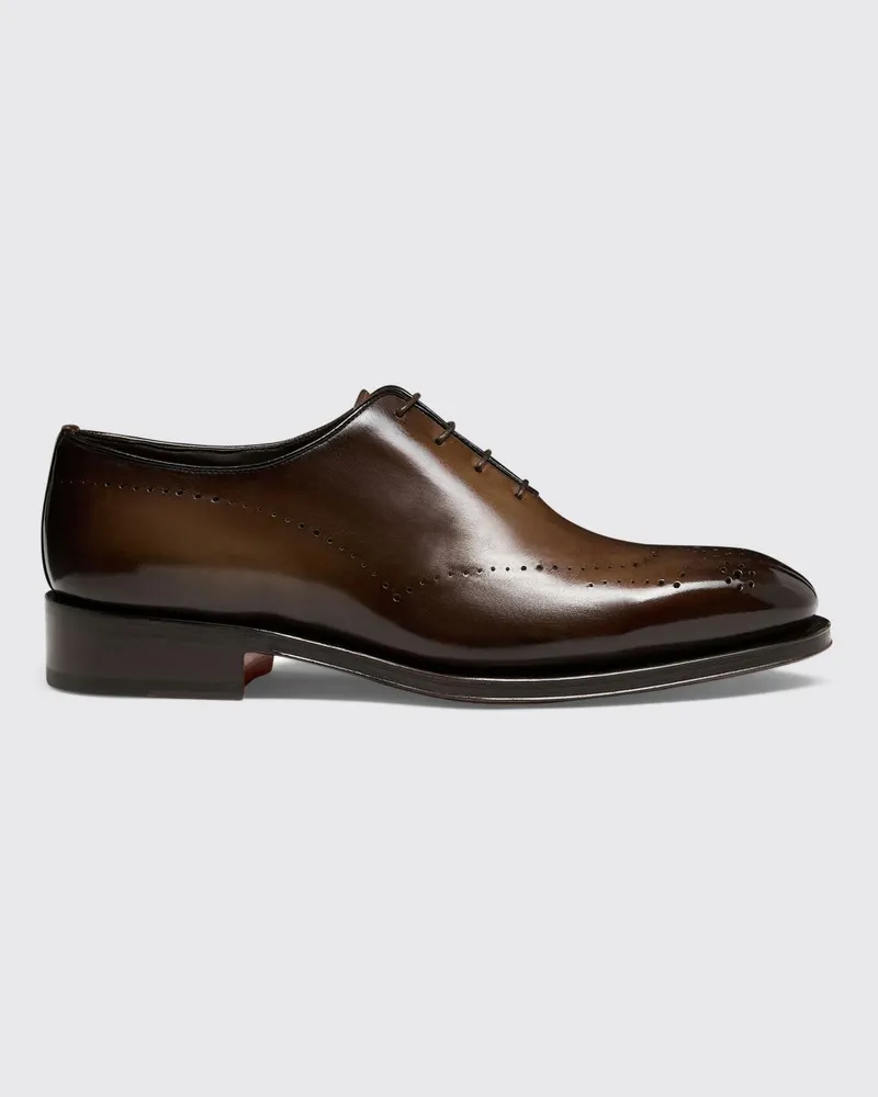 Santoni Leder-Schnürschuh Dark